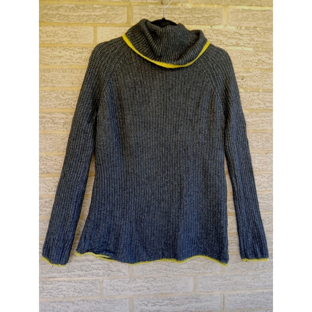 Bartolini Women's Wool Cashmere Blend Turtleneck Sweater Sz M Dark Gray Italy